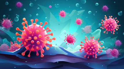 bacteria and virus illustration