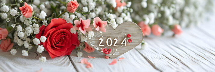 Wall Mural - 2024 wedding theme background