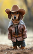 dachshund cachorro fofo estilo cowboy, vaqueiro cômico 