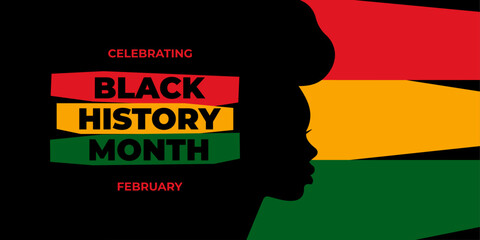 Wall Mural - Black history month celebrate, vector illustration design graphic Black history month,Black History Month vector banner design template.