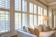 Plantation shutters, classic and versatile window treatments, feature adjustable louvers mounted on a solid frame, providing an elegant and functional solution that allows for precise control of light