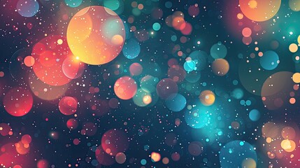 Poster - Abstract background with bokeh lights and stars