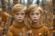 two ginger hair twin brothers