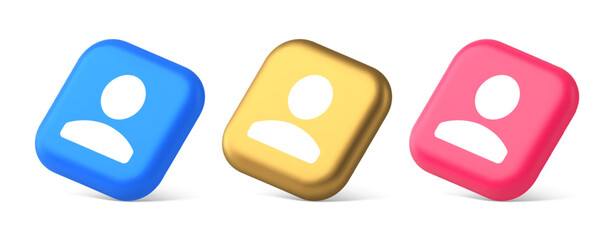 Poster - User person human contact button cyberspace account information web app 3d realistic isometric icon