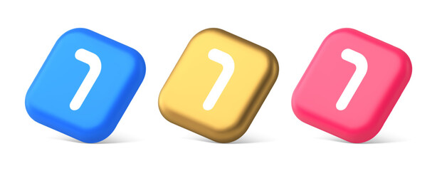 Poster - Seven number button accounting financial service web application panel 3d isometric icon