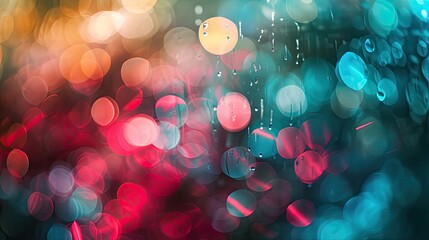 Poster - Colorful bokeh lights abstract background. Bokeh background