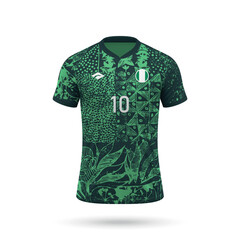 Wall Mural - 3d realistic soccer jersey Nigeria inational team 2024