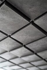 Poster - A close up shot of a clock on a ceiling. Suitable for illustrating the concept of time or punctuality