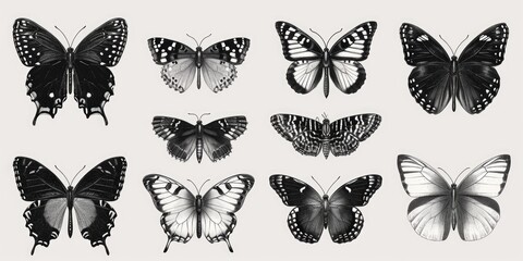 Poster - A bunch of butterflies sitting on a table. Perfect for nature enthusiasts and garden-themed projects