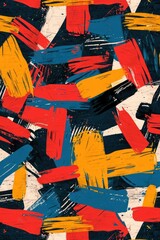 Poster - A vibrant abstract painting with a multitude of colors on a black background. Suitable for various artistic projects and designs