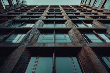 Poster - A picture of a very tall building with numerous windows. Suitable for architectural, urban, and business concepts