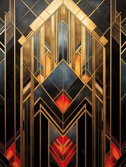 Wall Mural - Geometric Elegance: Art Deco Wall Prints for Modern Spaces