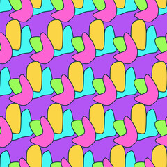 Aufkleber - Doodle Hand Crafted Abstract Shape Seamless Textile Fabric Wallpaper Wrapping Paper Swatch Print Background