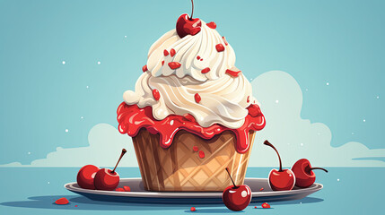 Wall Mural - cherry cupcake