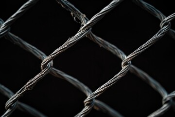 Poster - A detailed view of a chain link fence. Suitable for various purposes