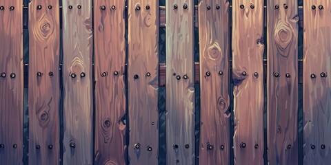 Poster - A detailed close up of a wooden fence with rivets. Ideal for adding texture and a rustic feel to design projects