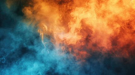 Poster - A close-up view of a fire with smoke billowing out. Perfect for adding a touch of warmth and ambiance to any project
