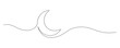One continuous line drawing of Moon. Ramadan Kareem banner in simple linear style. Sleep symbol with crescent in Editable stroke. Doodle outline vector illustration