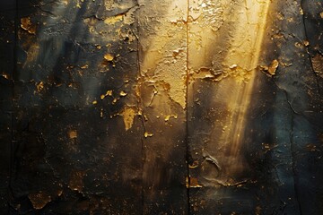 Poster - Close up view of a metal surface with peeling paint. Suitable for various design projects and textures