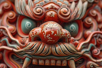 Poster - A detailed close-up shot of a statue depicting a face. This image can be used to add a touch of elegance and artistry to various projects