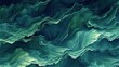 Leinwanddruck Bild - Green waves seamless pattern background
