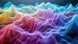 the abstract lines of colored waves Generative AI