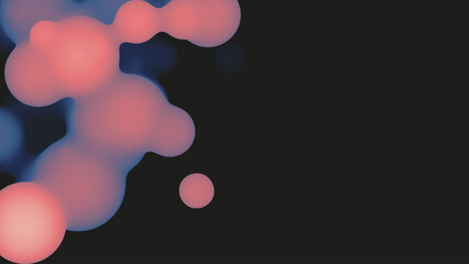 Aufkleber - Abstract 3d fluid metaball shape with violet balls. Synthwave liquid pastel organic droplets with gradient color.