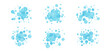 Foam bubble vector water icon set, blue soap, bath shampoo suds splash. Wash, laundry, clean underwater collection. Soda, carbonated fun illustration