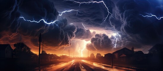 Sticker - violent weather phenomenon with electrical discharge