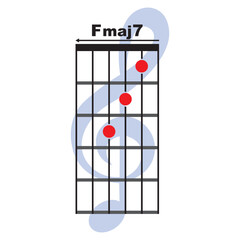 F maj7   guitar chord icon