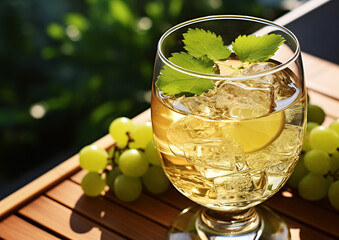 Poster - Outdoor summer picnic, drinking wine, enjoying nature freshness generated by AI