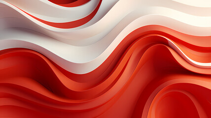 Wall Mural - Simple and modern red and white abstract background with wave and twist designs