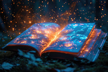 Glowing Magical Spell Book