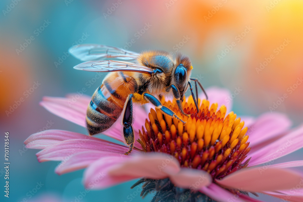 A bee on a pink flower