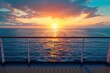 Stunning Ocean Sunset View from Cruise Ship Deck, Travel Concept