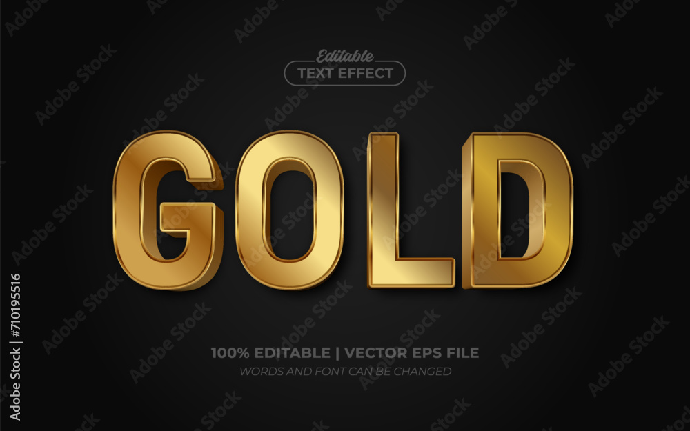 Gold Luxury 3D Editable Text Effect Style Premium Vector Stock Vector ...