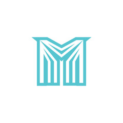 Initial building letter M logo design