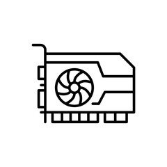 Poster - Vga card outline icons, computer parts minimalist vector illustration ,simple transparent graphic element .Isolated on white background