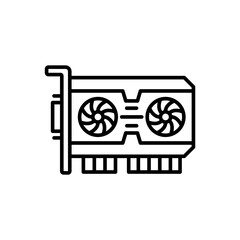 Poster - Vga card outline icons, computer parts minimalist vector illustration ,simple transparent graphic element .Isolated on white background
