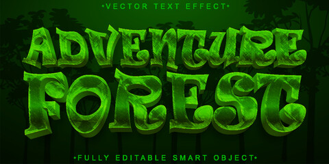 Poster - Green Adventure Forest Vector Fully Editable Smart Object Text Effect