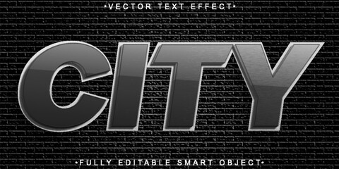 Poster - Gray City Vector Fully Editable Smart Object Text Effect
