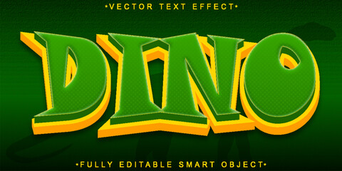Poster - Cartoon Cute Dino Vector Fully Editable Smart Object Text Effect