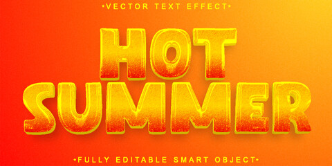 Poster - Cartoon Orange Hot Summer Vector Fully Editable Smart Object Text Effect