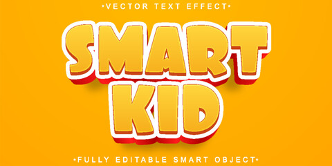 Poster - Orange Cartoon Smart Kid Vector Fully Editable Smart Object Text Effect
