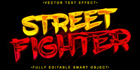 Poster - Shiny Street Fighter Vector Fully Editable Smart Object Text Effect