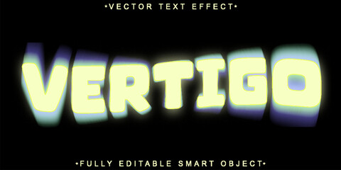 Poster - Yellow Vertigo Vector Fully Editable Smart Object Text Effect