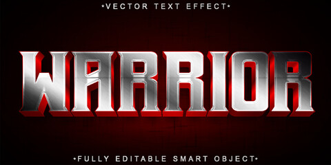 Poster - silver red warrior vector fully editable smart object text effect