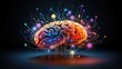 Colorful motley Brain Axon meninges and human mind skull. Neurocritical care, address neurobiology of addiction, neurocardiology, and neuroepigenetics. Neurodevelopmental neurovascular disorders. 