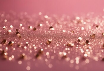  Golden pink sparkles on pink background Light pink minimalistic festive glamorous background with sc