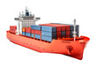 ©  Jannatul Koraise - Cargo container ship isolated on transparent background. PNG file, cut out